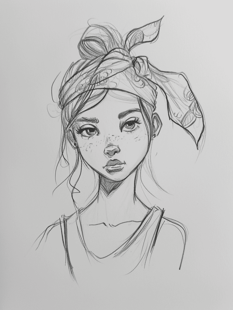 Girl Wearing a Bandana