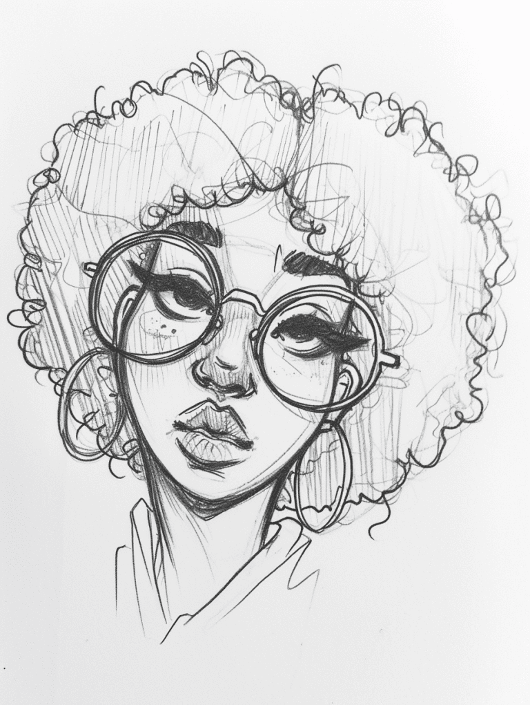 Girl With Afro and Glasses