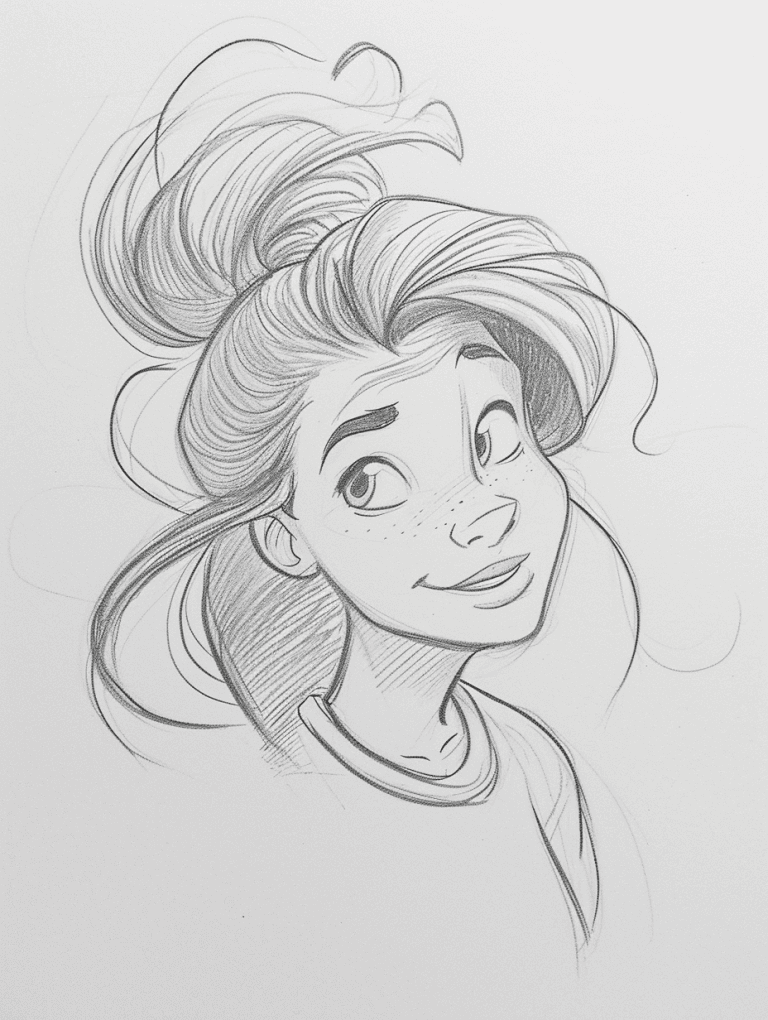 Girl With Hair In A Bun