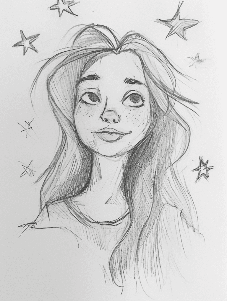 Girl Surrounded By Star