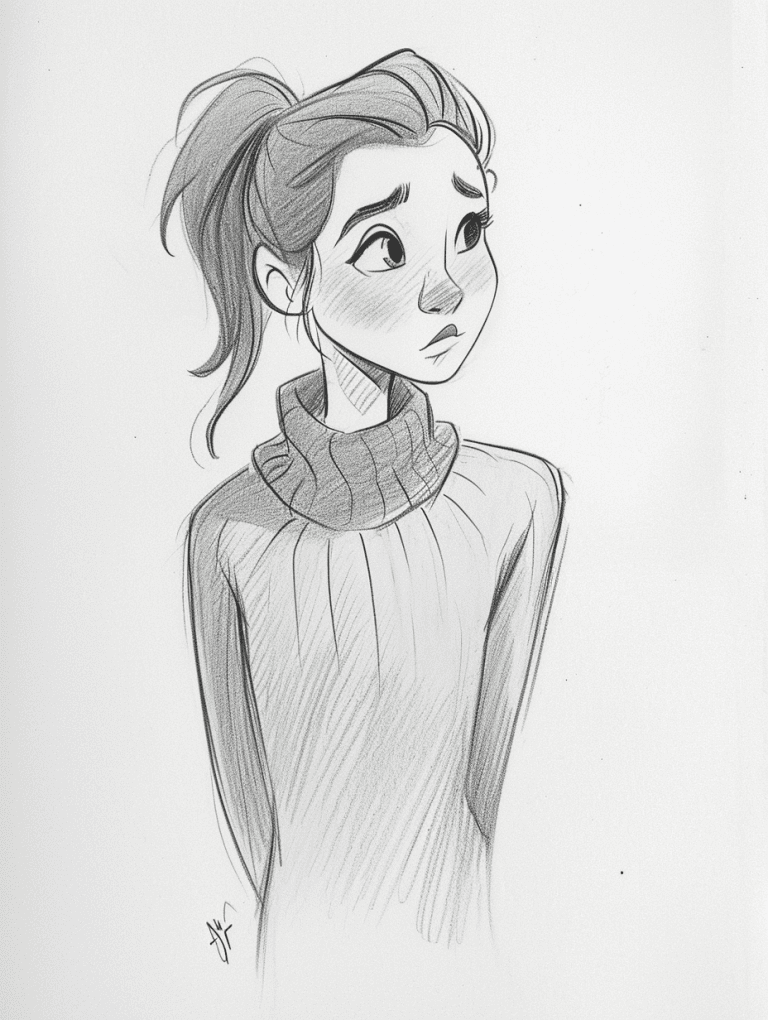 Girl Wearing A Sweater
