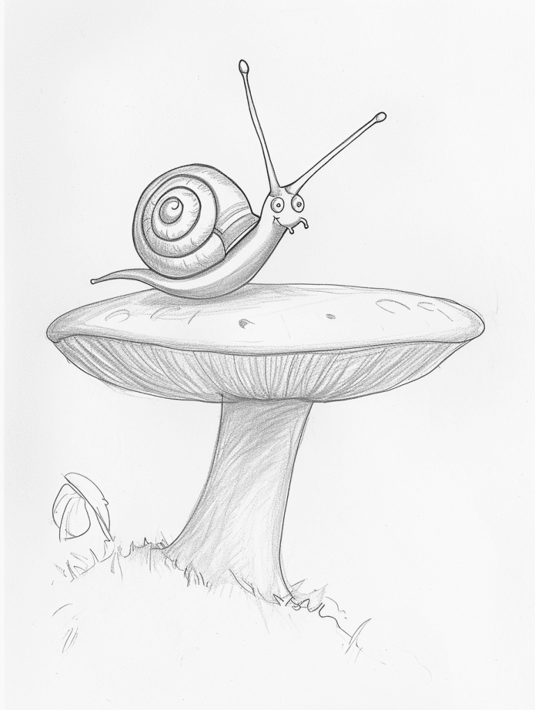 Snail On A Mushroom