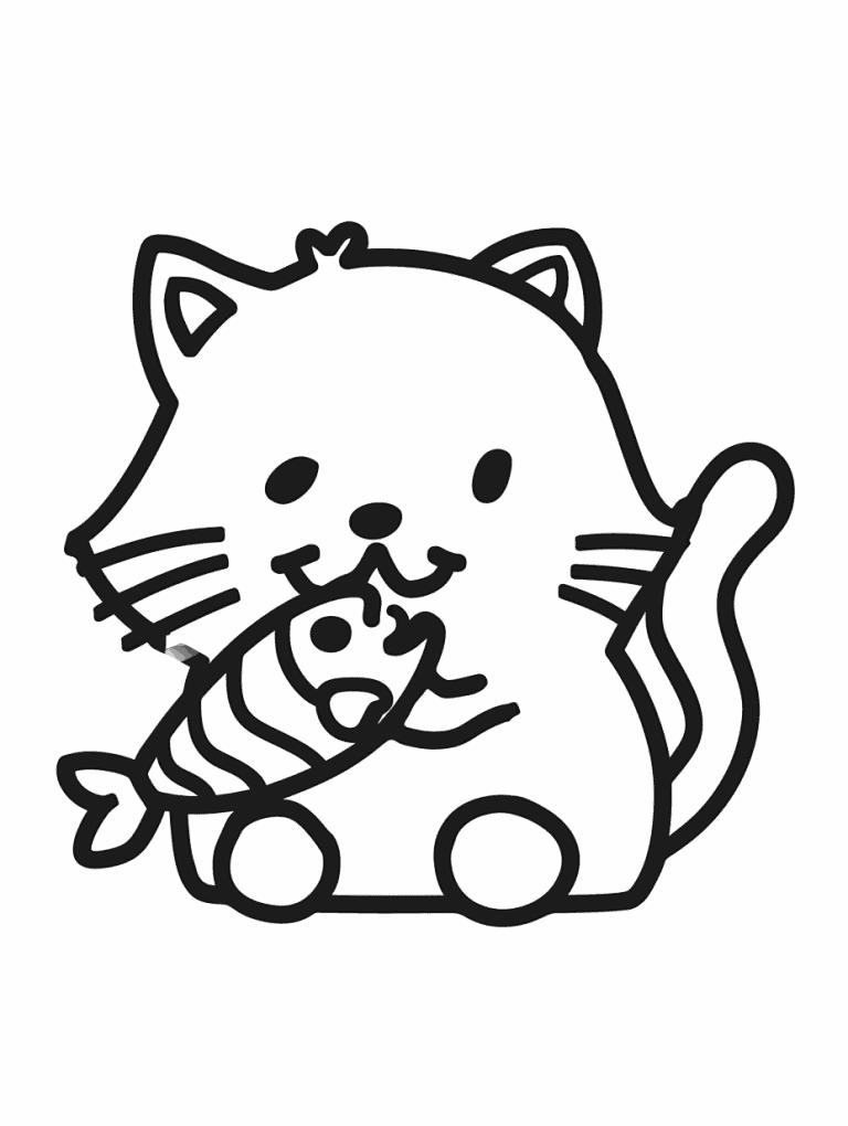 Cat Eating a Fish