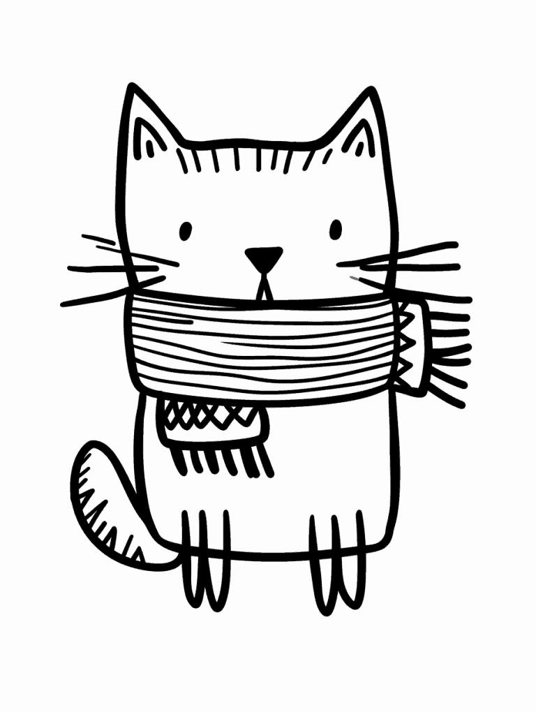 Cat Wearing a Scarf