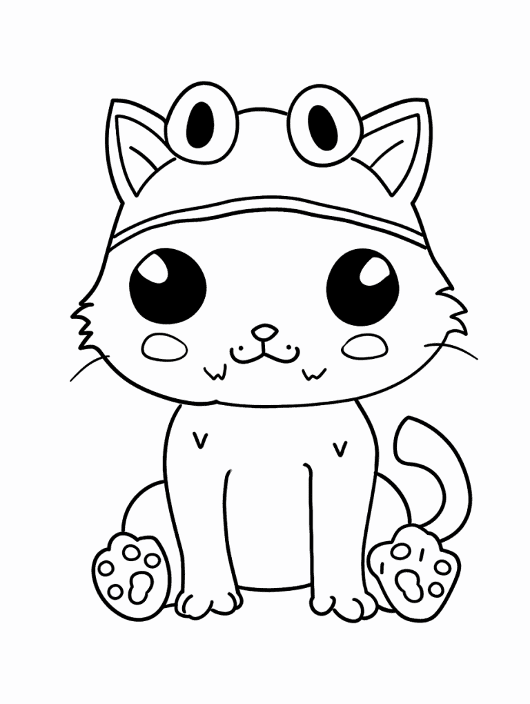 Cat Wearing a Frog Hat