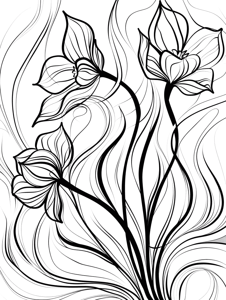 Art Nouveau Inspired Flowers