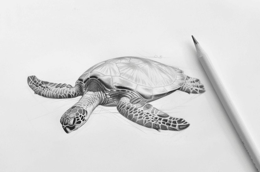 Marine life drawing