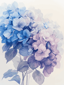 watercolor illustration of hydrangeas