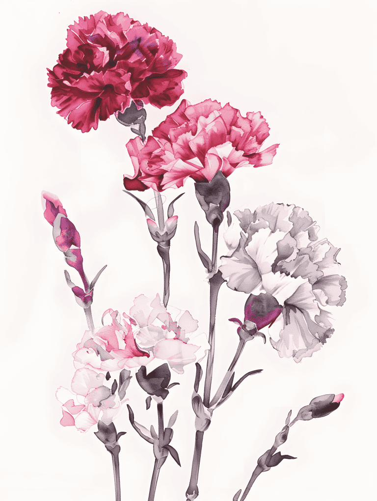 Cascading Arrangement of Carnations