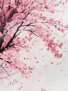 watercolor illustration of cherryblossoms