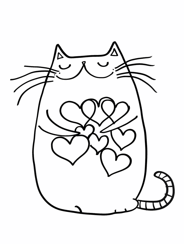 Cat Holding a Heart