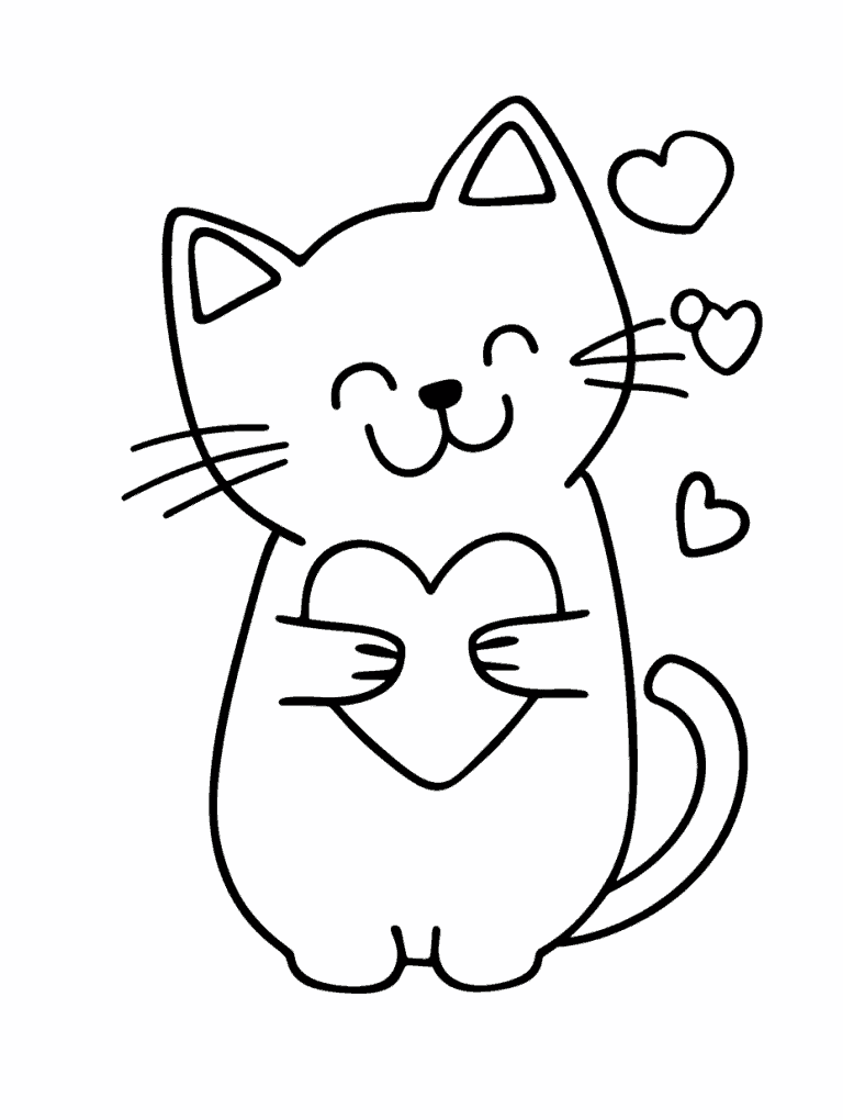 Cat Holding a Heart