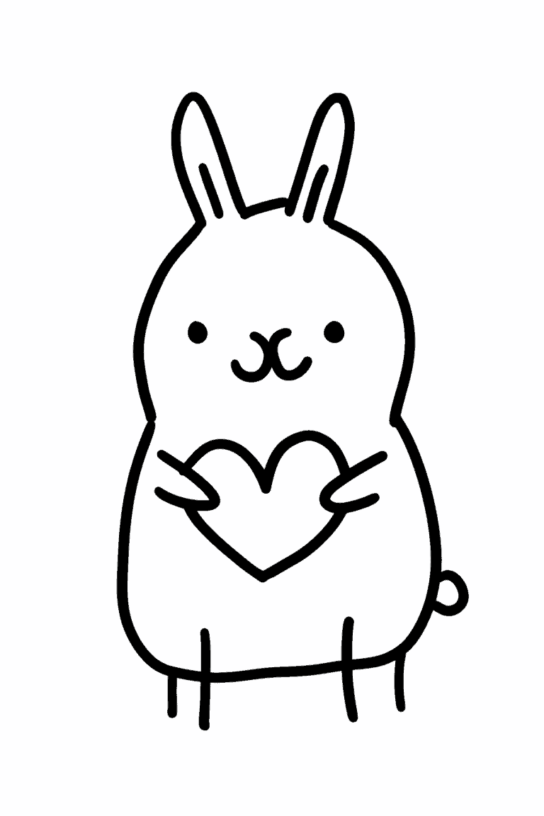 Bunny Holding a Heart