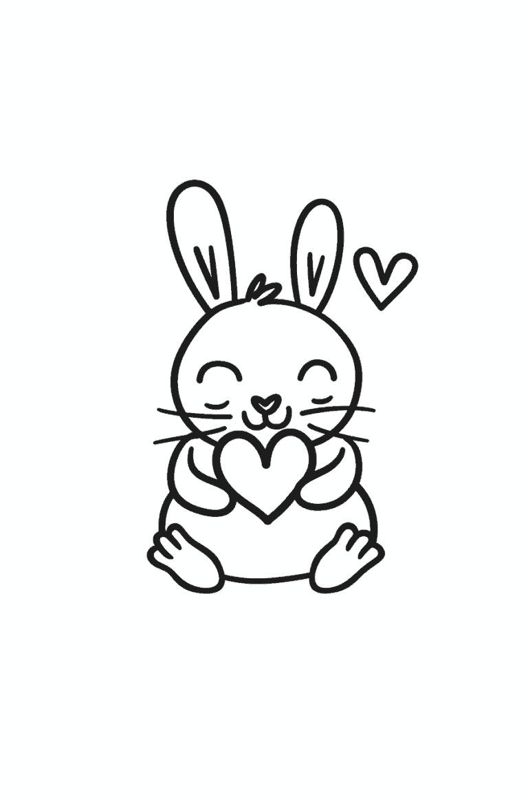 Bunny Holding a Heart