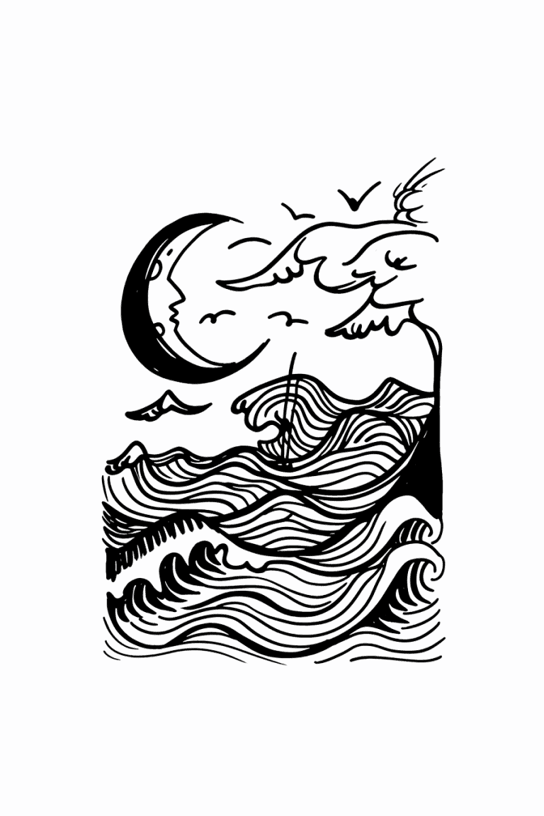 Waves with Moon