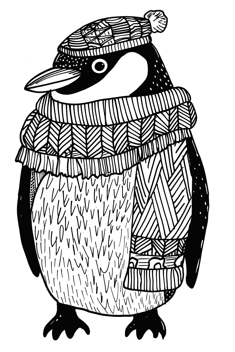 Penguin wearing Winter Clothes