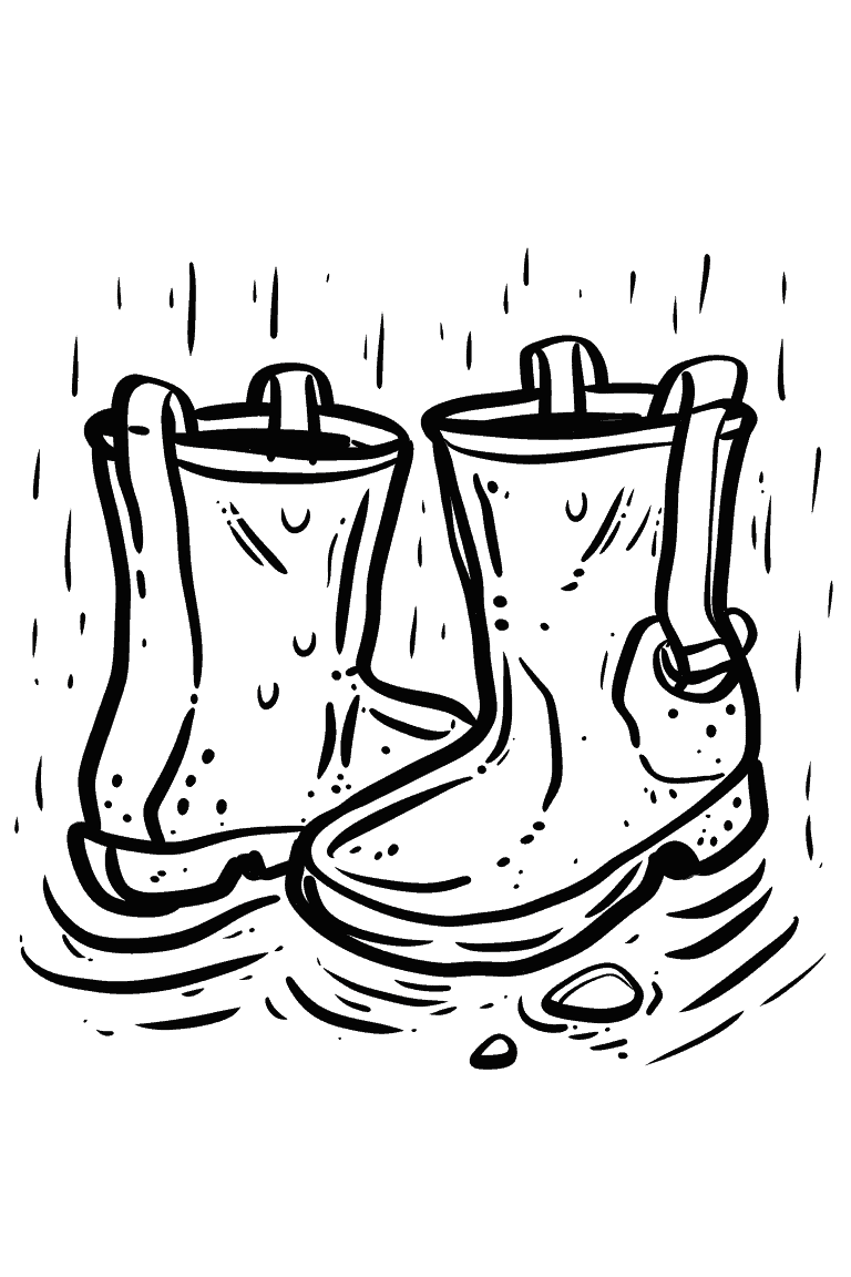 Rain Boots under the Rain