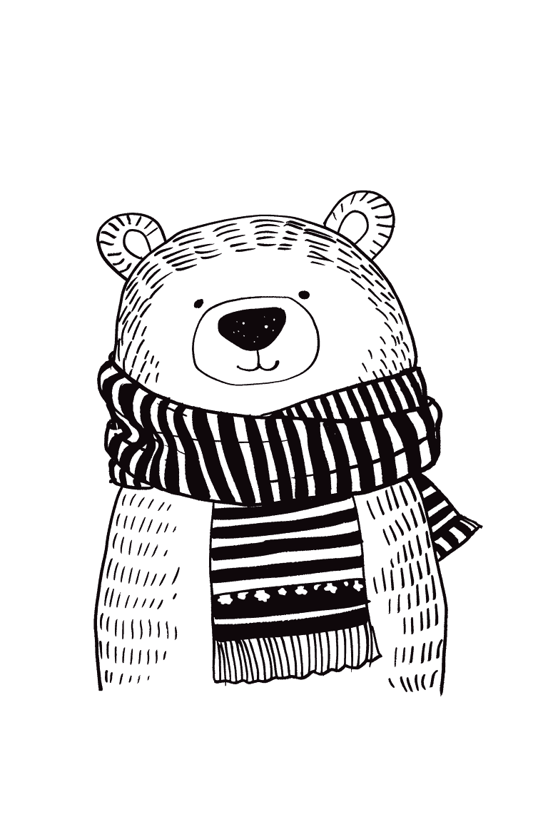 Polar Bear with Scarf
