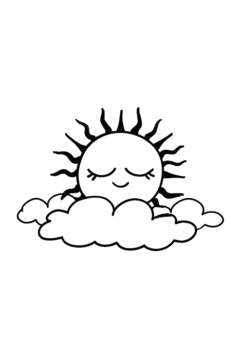 Resting Sun Surrounded by Clouds