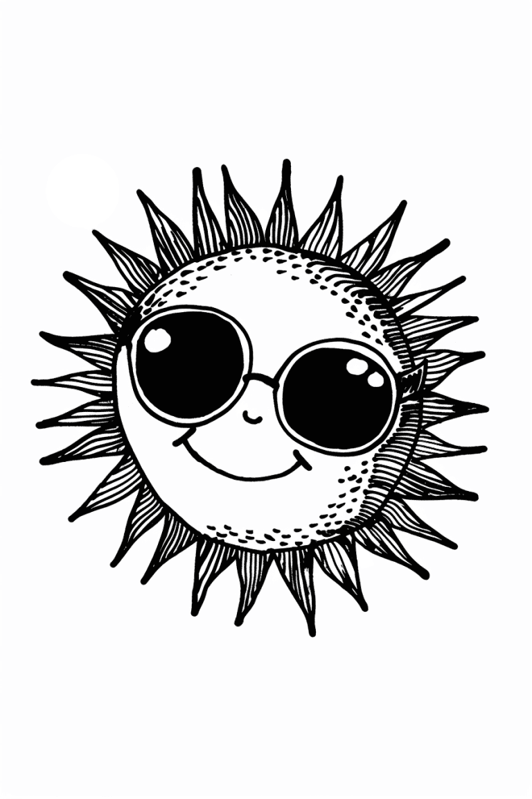 Smiling Sun Wearing Sunglasses