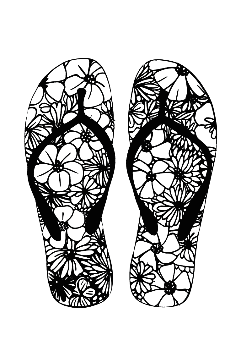 Floral Flip Flops