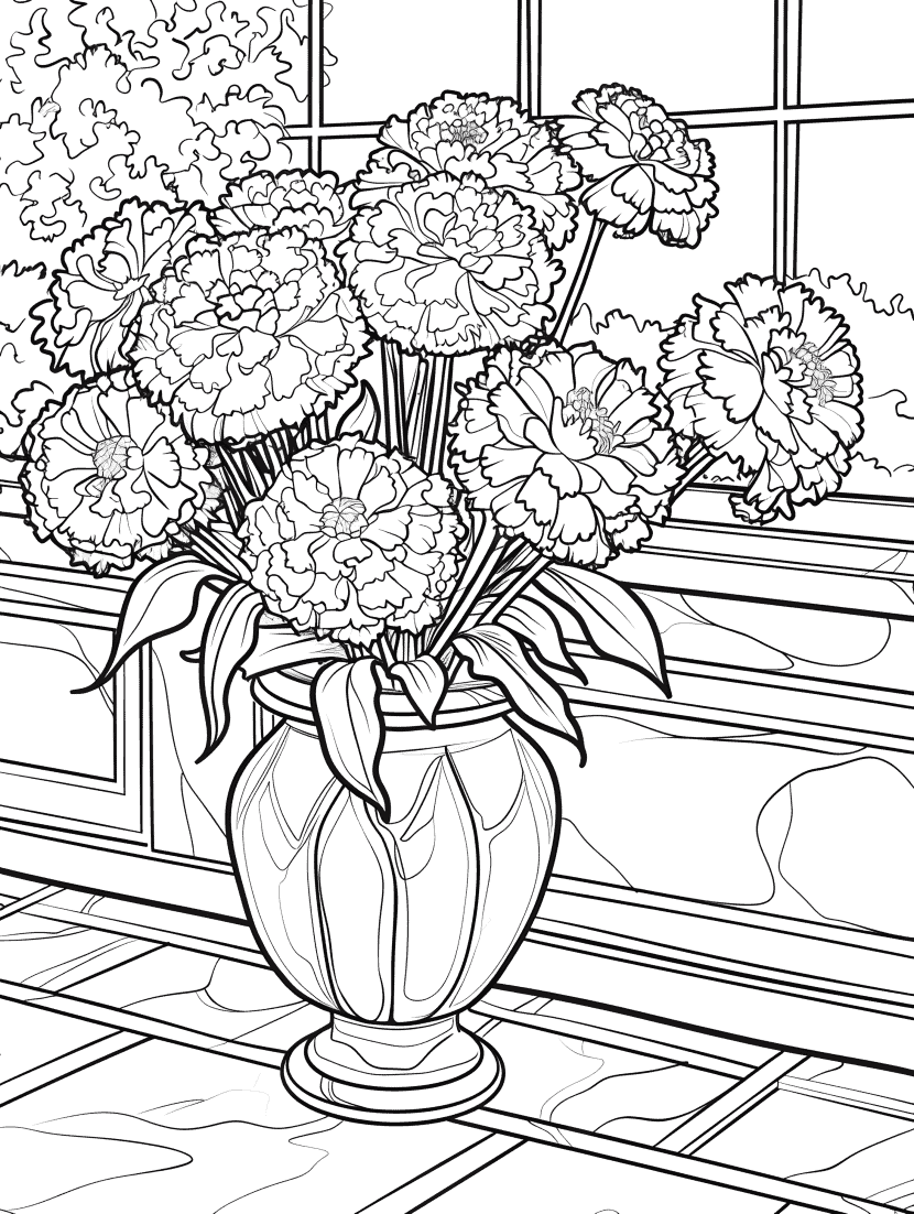 25 Beautiful Flower Coloring Pages - Brighter Craft