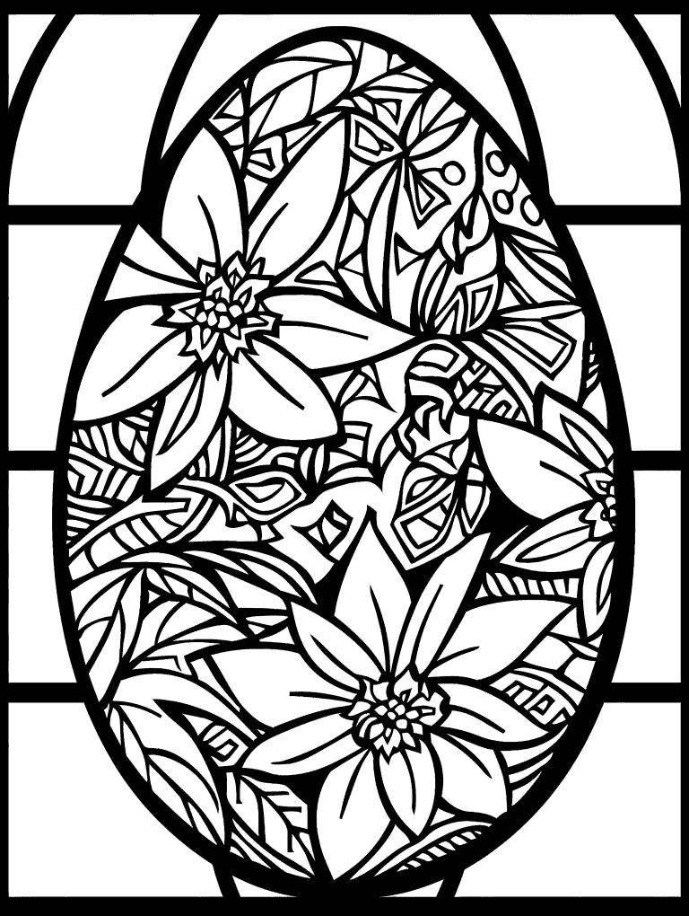 Floral Patterned Easter Egg