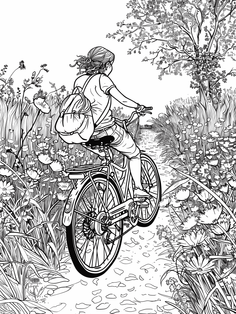 Girl Having Bicycle Ride