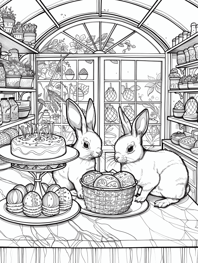 Rabbit Enjoying Easter Pastries