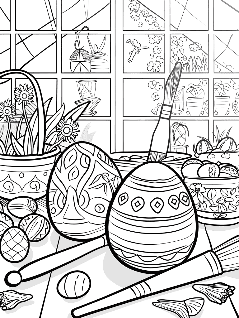 Easter Egg Decoration Table