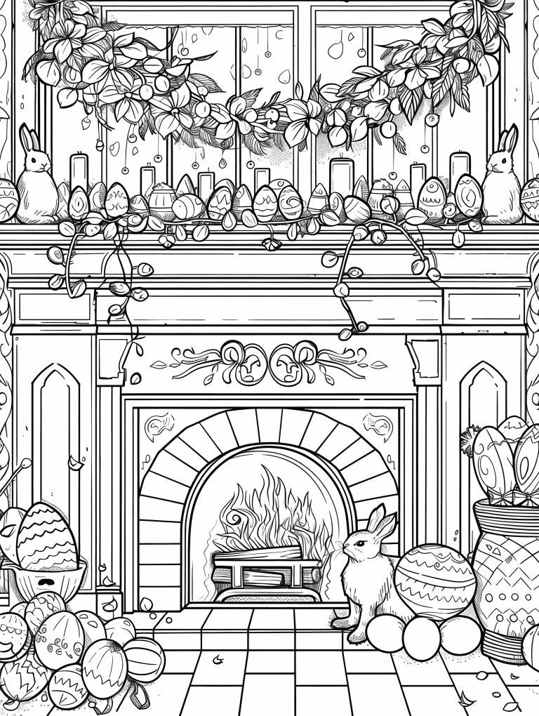 Easter Inspired Fireplace