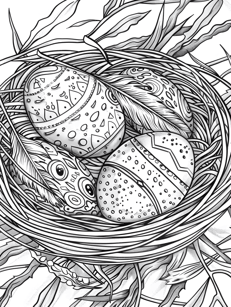 Easter Eggs In A Nest