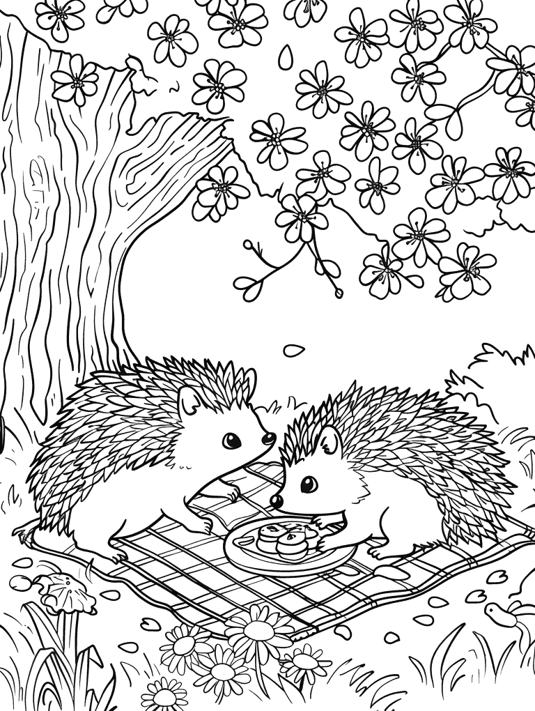 Hedgehogs Having A Picnic