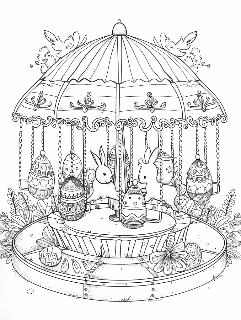 Miniature Easter Themed Carousel
