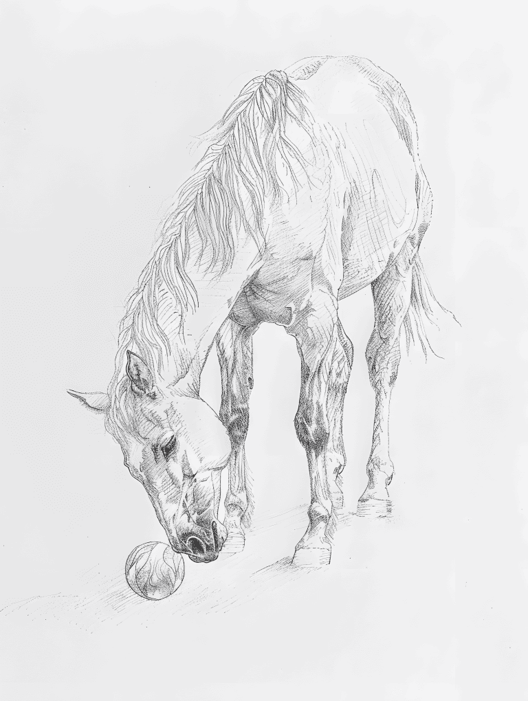 Horse Playing With A Ball