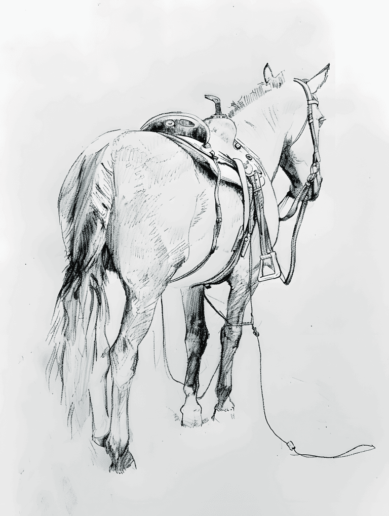 Horse Wearing A Saddle