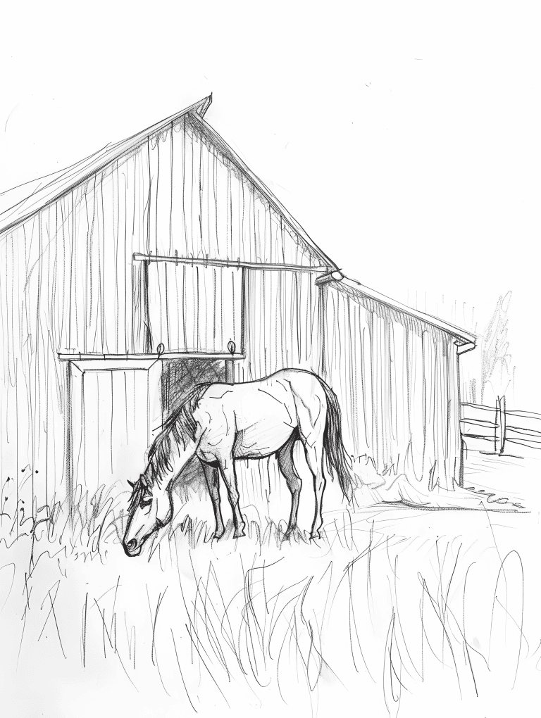 Horse And Barn