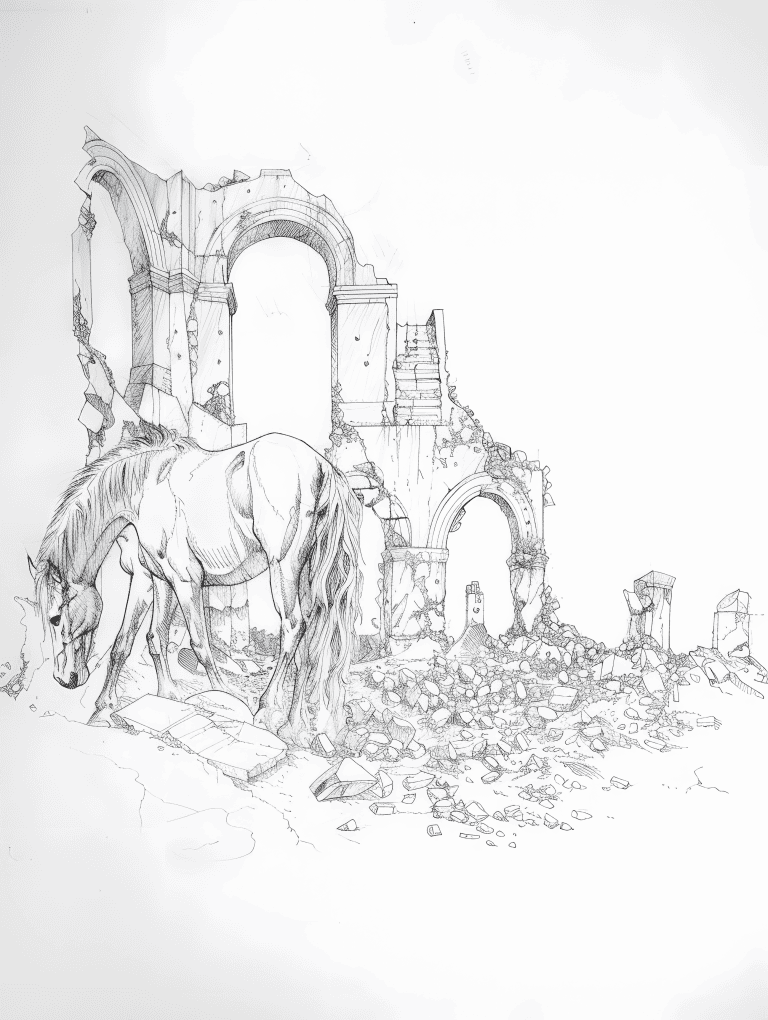 Horse In Ruins