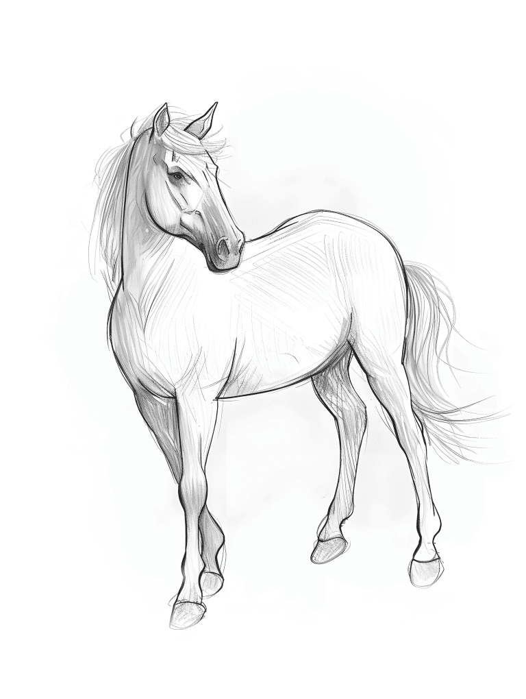 Horse Standing In Poise
