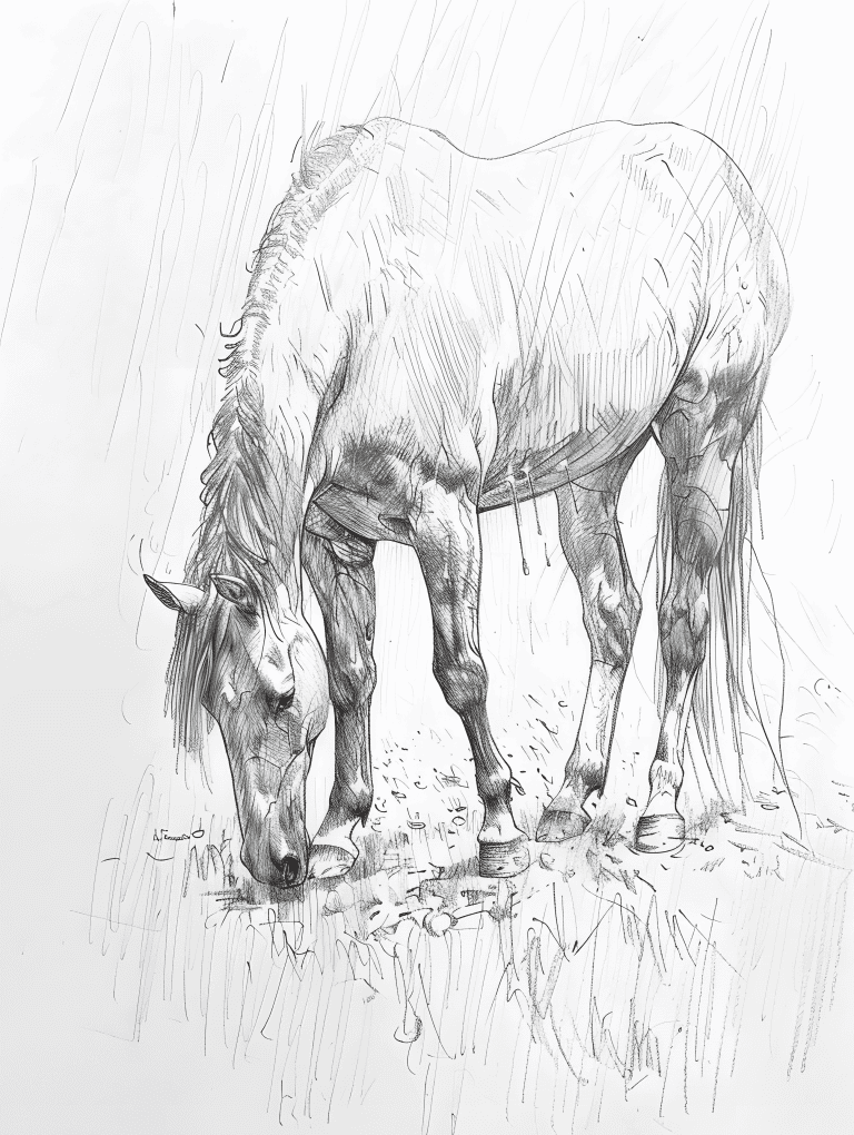 Horse Under The Rain