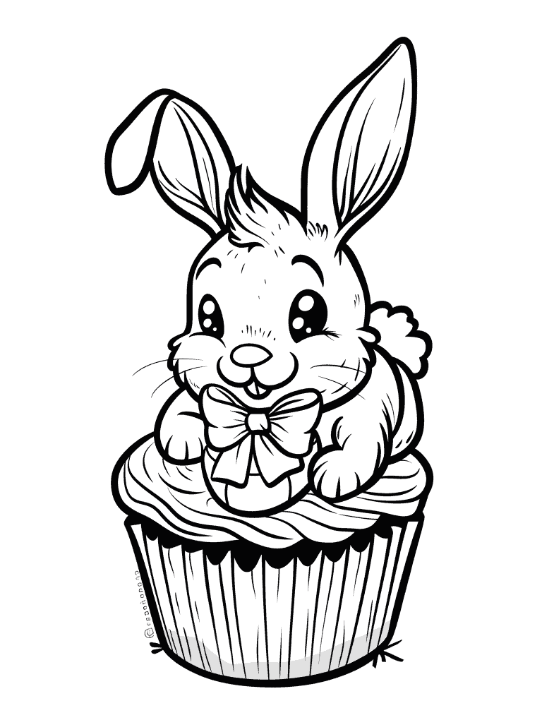 Cupcake With Easter Bunny Topper