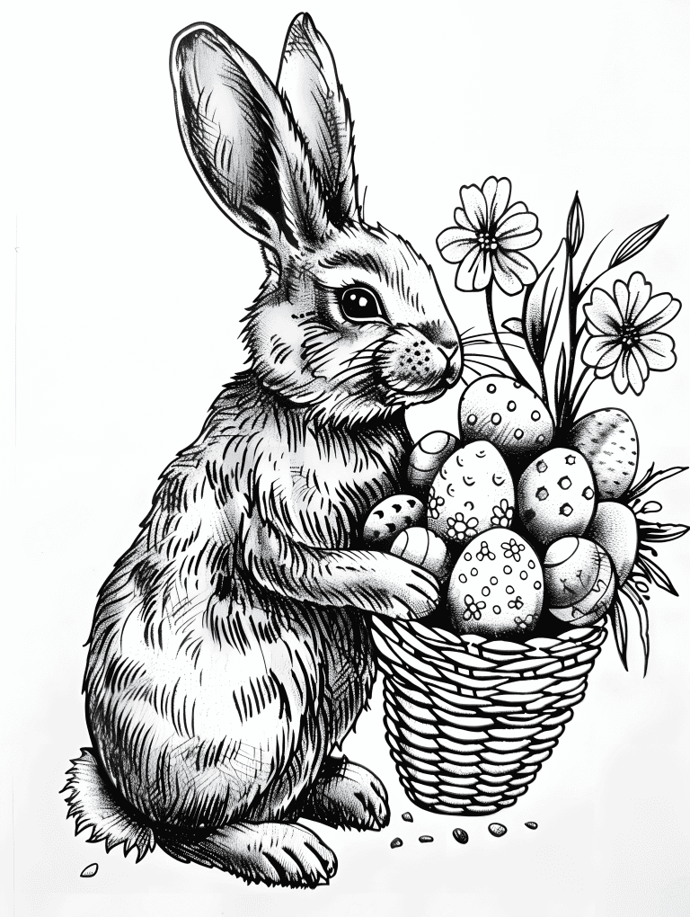 Bunny Carrying An Easter Boquet