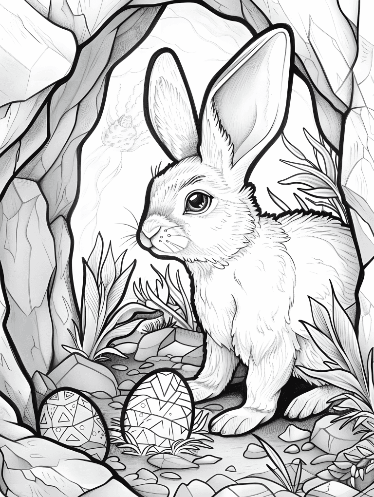 Easter Bunny In A Cave