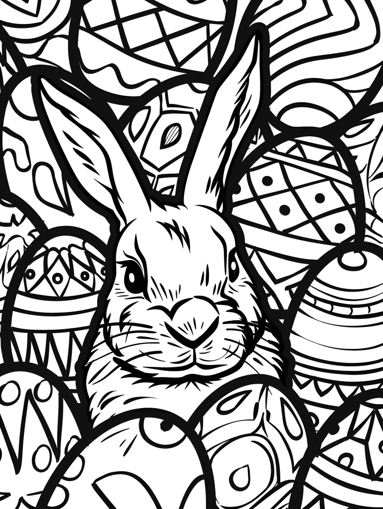 Easter Bunny Hiding In Easter Eggs