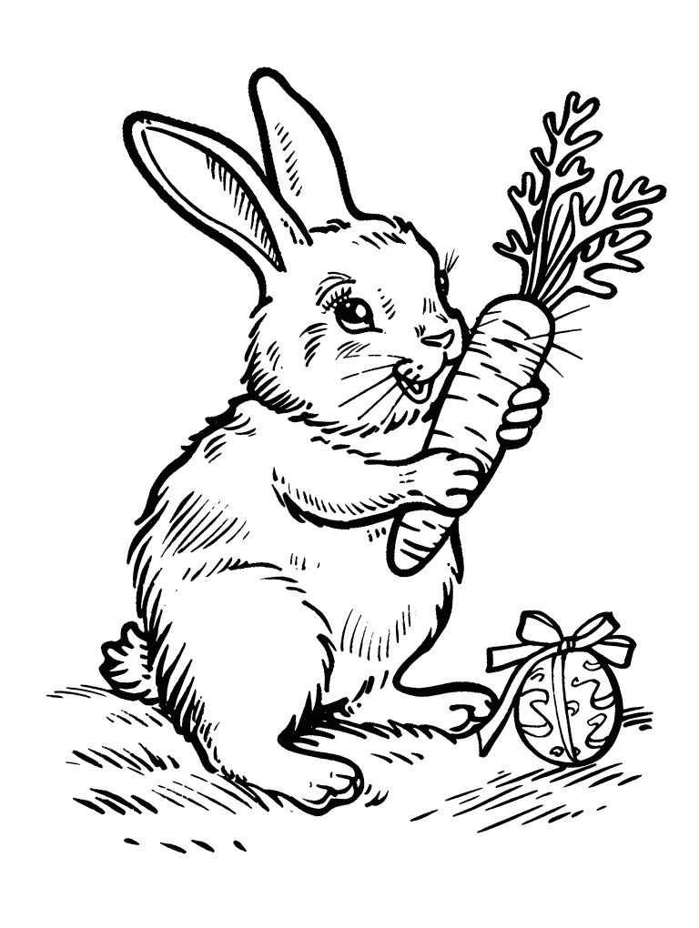 Easter Bunny Holding A Carrot