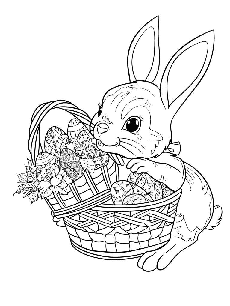 Rabbit With An Easter Basket