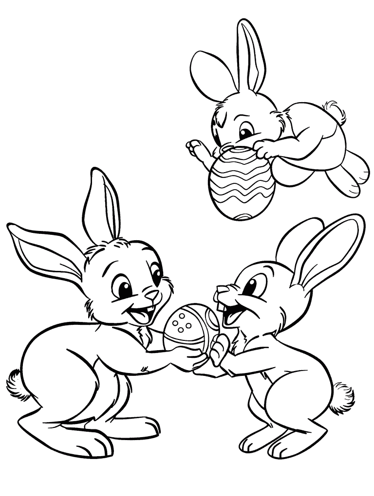 Rabbits Playing Easter Eggs