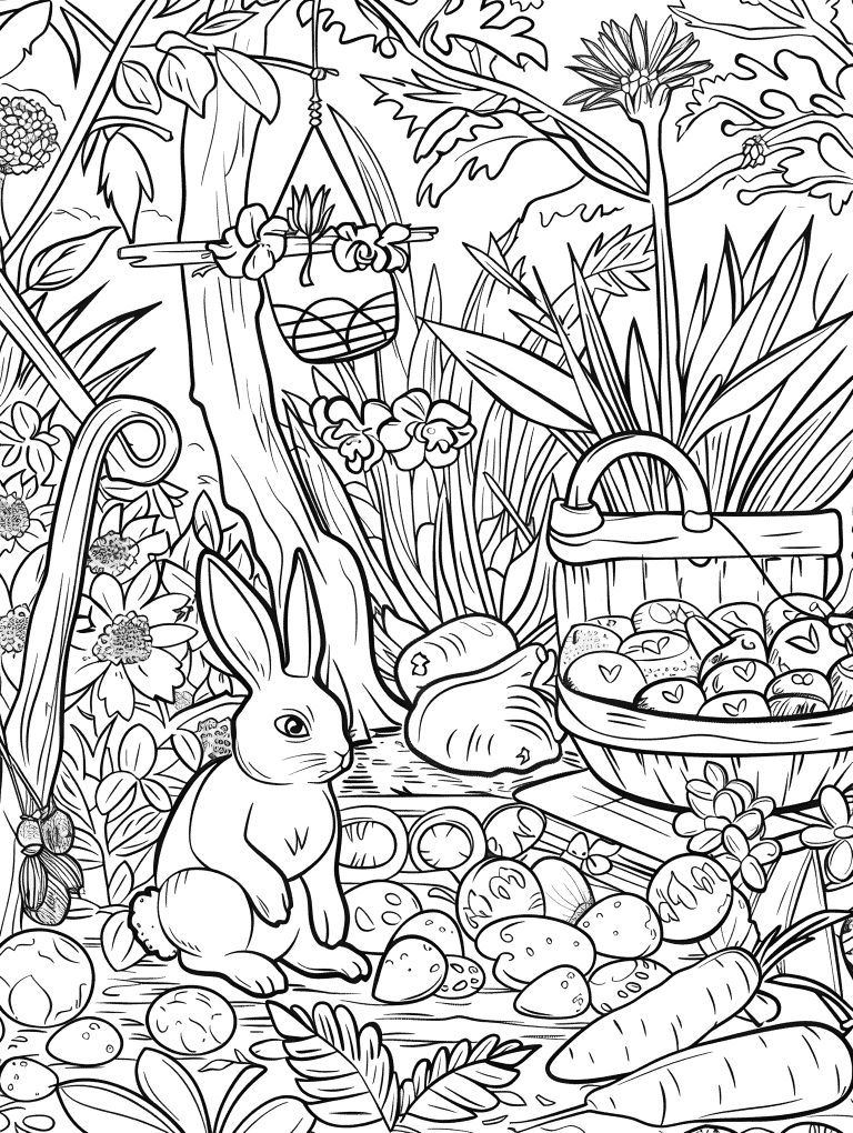 Rabbit In A Vegetable Garden