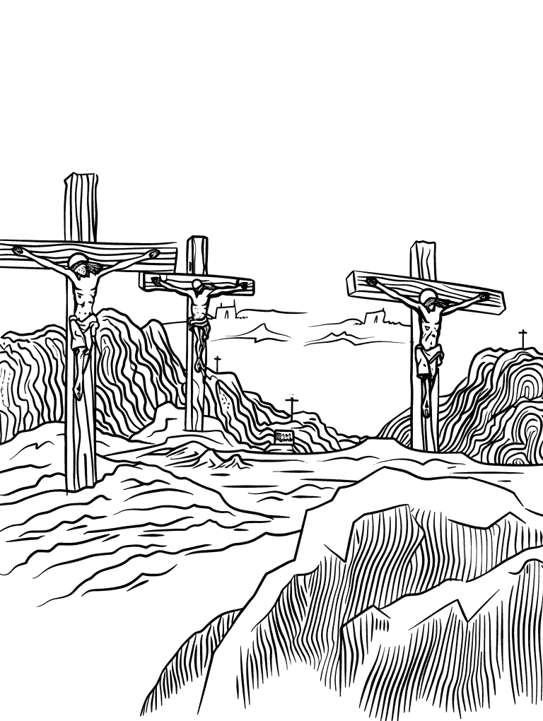 Three Crosses On Golgotha