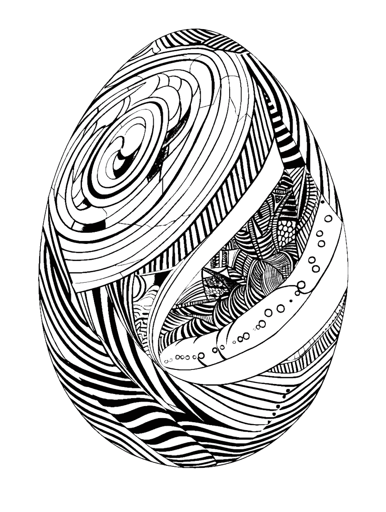 Abstract Patterned Easter Egg